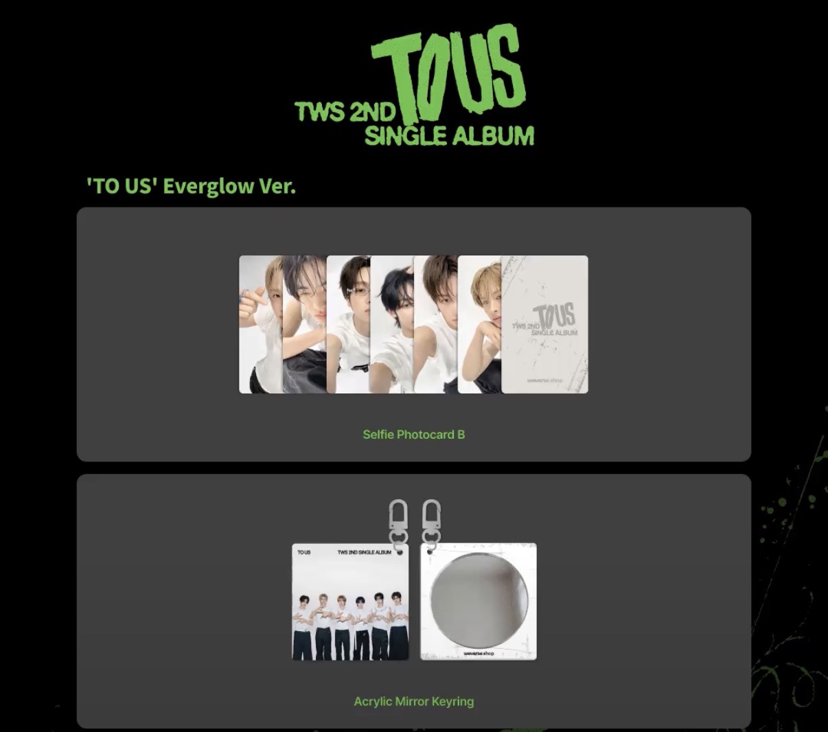 (WVS特典)TWS 2nd Single Album ‘TO US’ Everglow Ver.